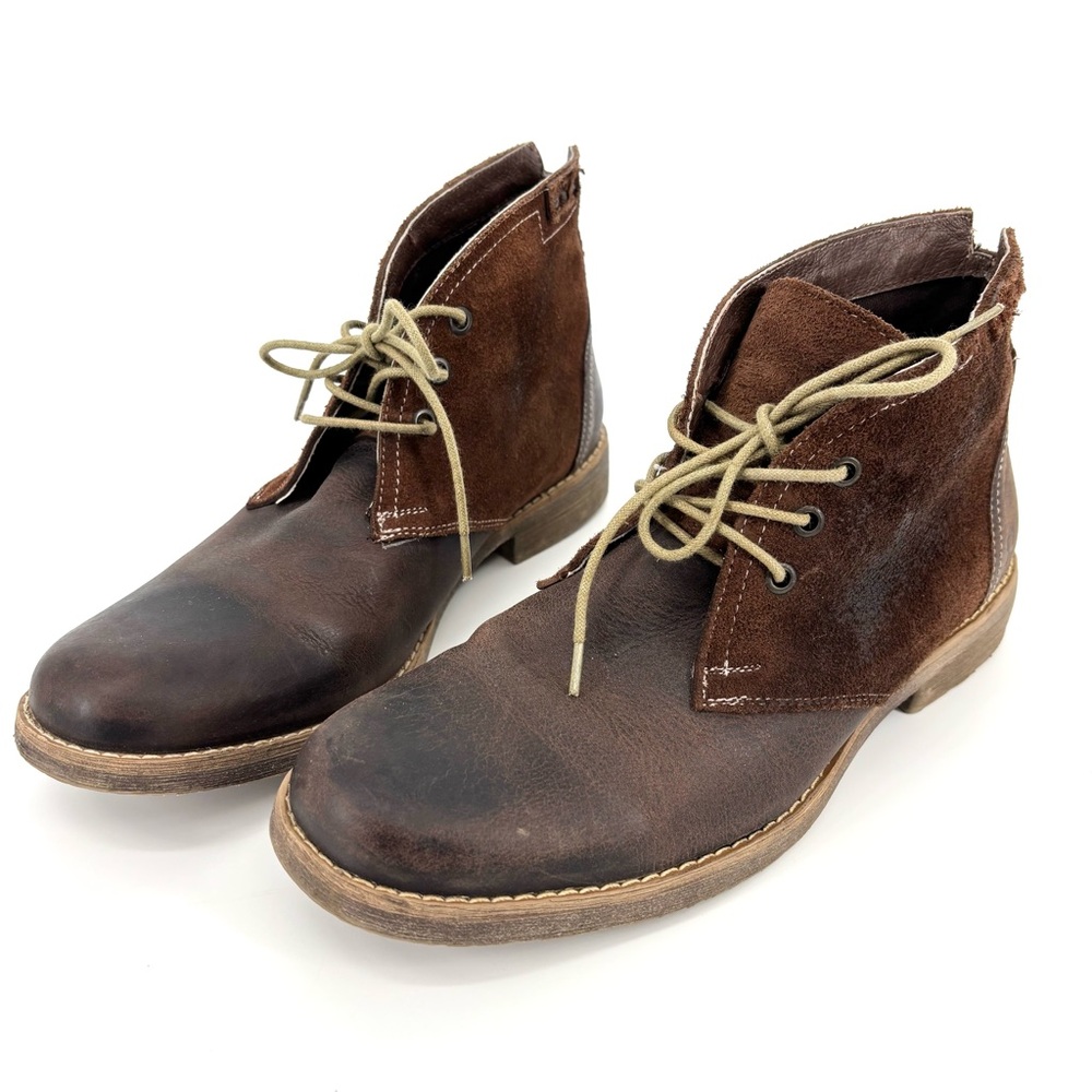 Roan‎ Bruce Greenland Brown Leather Suede Chukka Boots Size 9
